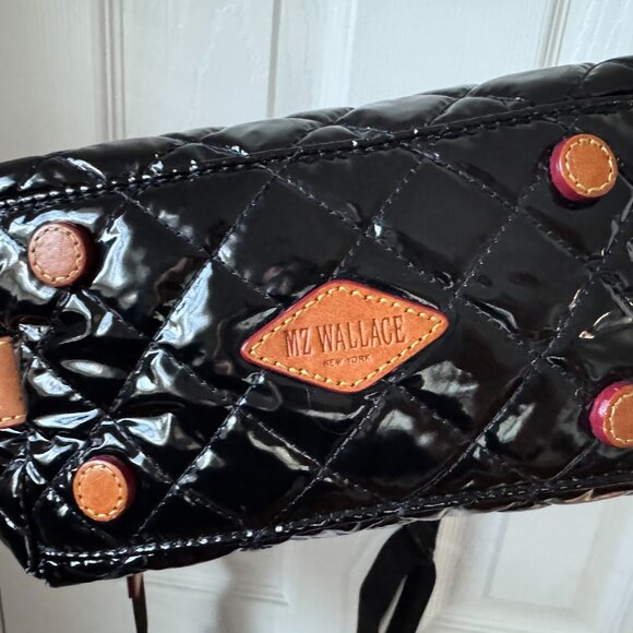 MZ Wallace Black Quilted Mini Bag with Tan Accents - Picture 14 of 14